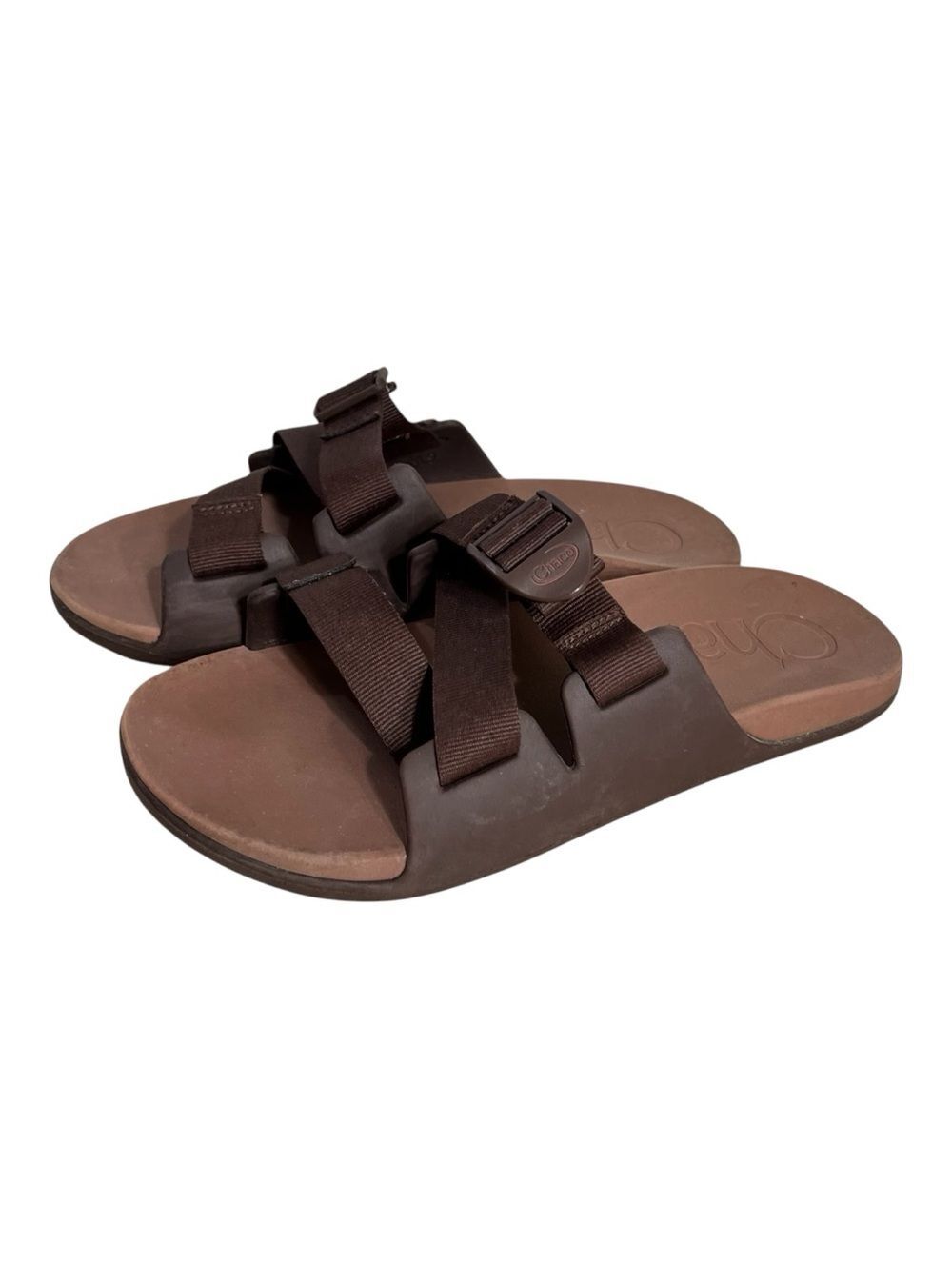 Chaco Shoes Mens Chillos Brown Slides Sandals Size 9 Buckle Strap Outdoors